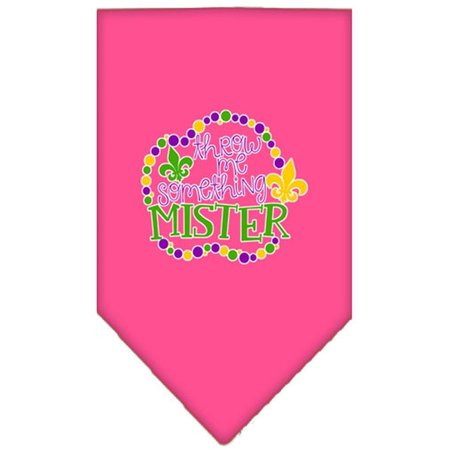 MIRAGE PET PRODUCTS Throw Me Something Screen Print Mardi Gras BandanaBright Pink Small 66-448 SMBPK